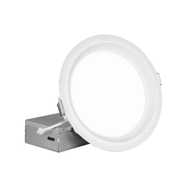 NICOR REL-R Round Regressed 6 in. White Selectable IC-Rated Integrated LED Recessed Downlight Trim Kit