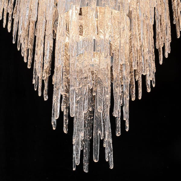 Paisley 16-Light 2-Tier Polished Chrome Waterfall Foyer Chandelier