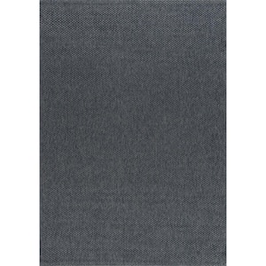 Farmhouse Solid Charcoal 2 ft. x 7 ft. Indoor/Outdoor Runner Rug
