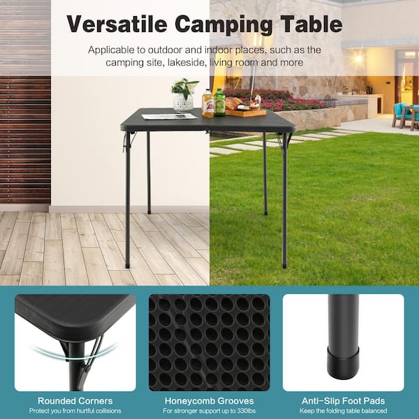 Tangkula Folding Camping Table Lightweight Portable Aluminum Metal