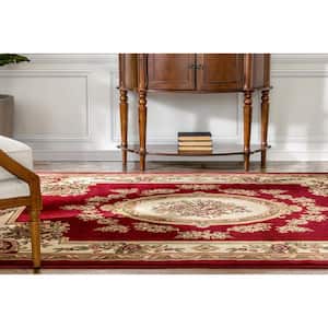 Timeless Le Petit Palais Red 8 ft. x 11 ft. Traditional Area Rug