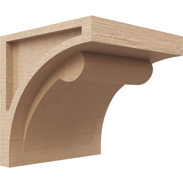 Ekena Millwork 8 in. x 8 in. x 8 in. Wide Viola Rough Cedar Woodgrain TimberThane Corbel, Primed Tan