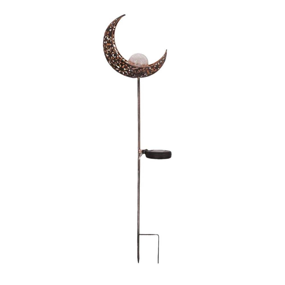Garden Solar Light Outdoor Decorative, Moon Decor Crackle Glass Globe Stake Metal Lights, Waterproof Warm White LED price history on PriceWatchPro