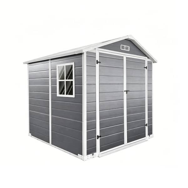 6 ft. W x 6 ft. D Plastic Shed Lockable Resin Tool Shed with