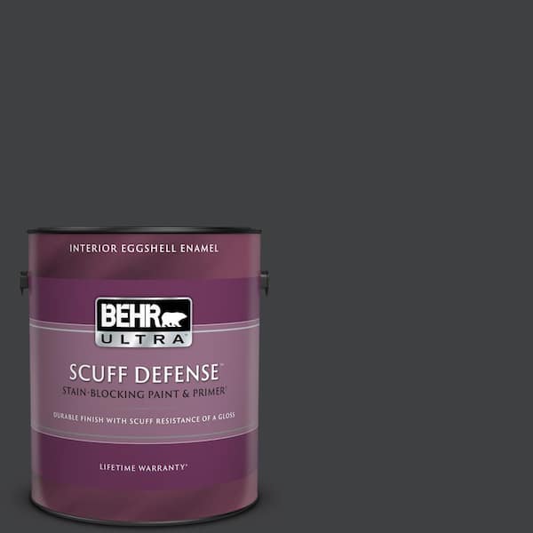 BEHR ULTRA 1 gal. Home Decorators Collection #HDC-MD-04 Totally Black Extra Durable Eggshell Enamel Interior Paint & Primer