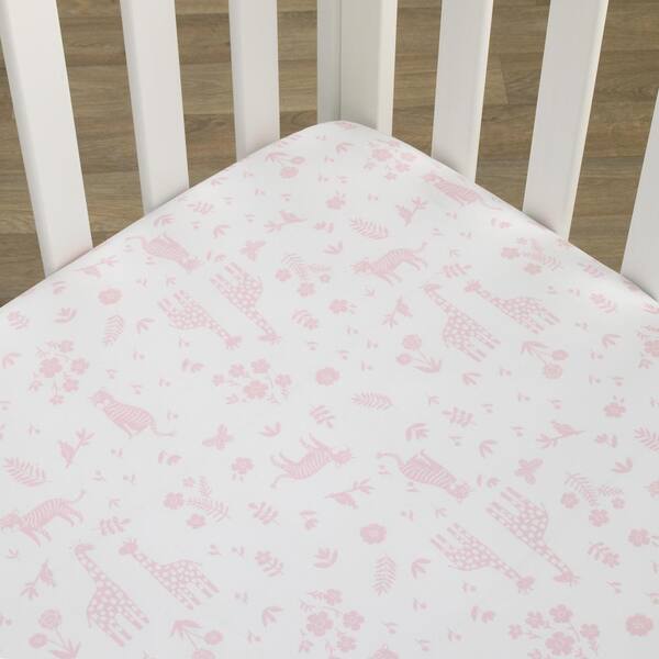 pink fitted cot sheet