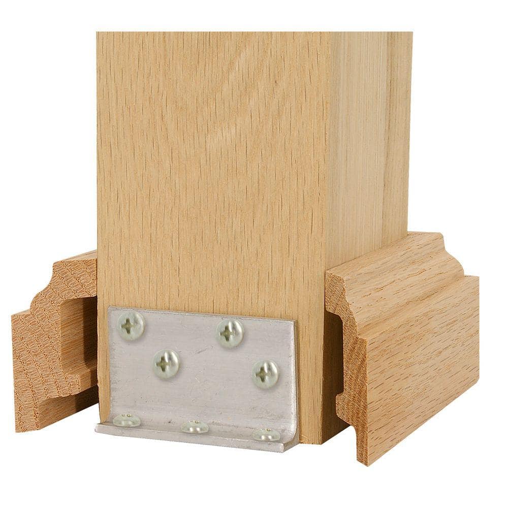 Stair Parts 3 1 2 In Unfinished Poplar Newel Attachment Kit 9400p 312 0000l The Home Depot