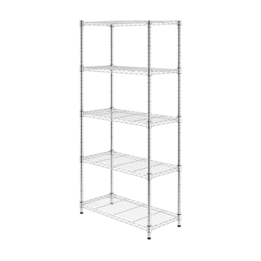 SafeRacks 72 in. H x 36 in. W x 18 in. D NSF 5-Tier Wire Chrome Shelving  Rack with Wheels WS-361872-ZW5 - The Home Depot