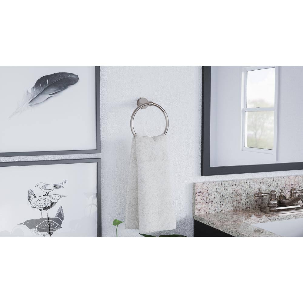 Brushed Nickel Wall Mounted Towel Ring with Zinc Base