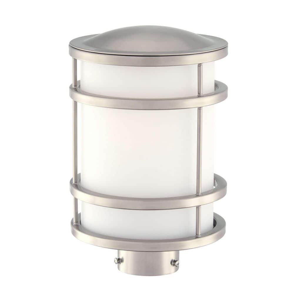 the great outdoors by Minka Lavery Bay View 1-Light Brushed Stainless Steel Outdoor Post Lantern