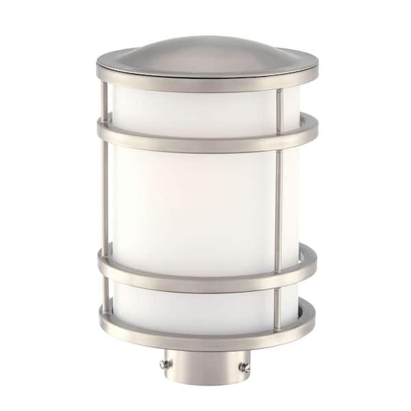 the great outdoors by Minka Lavery Bay View 1-Light Brushed Stainless Steel Outdoor Post Lantern