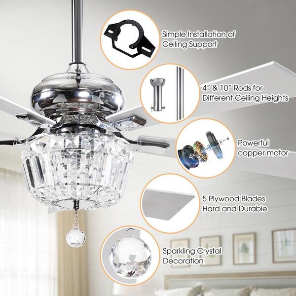 Buy Berkshire 52 in. Indoor Chrome Downrod Mount Crystal Chandelier