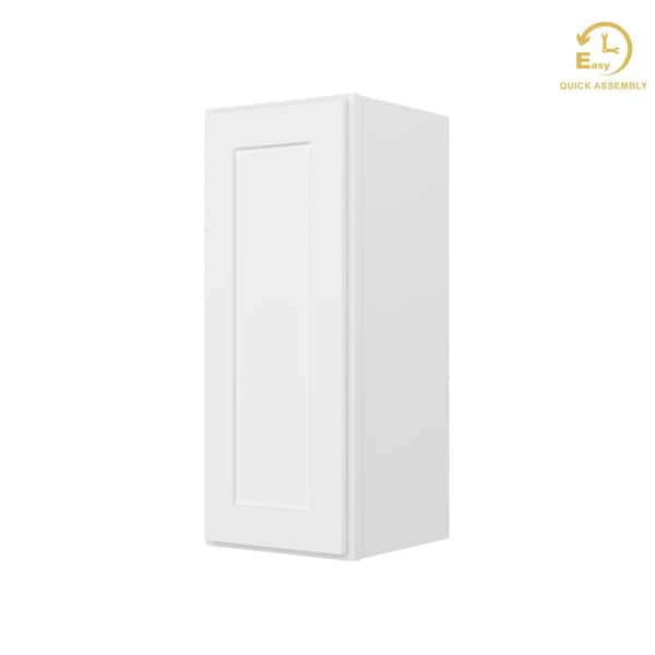 HOMLUX Easy-DIY 12 in. W x 12 in. D x 30 in. H Ready to Assemble Wall Kitchen Cabinet in Shaker White 1-Door-2 Shelves