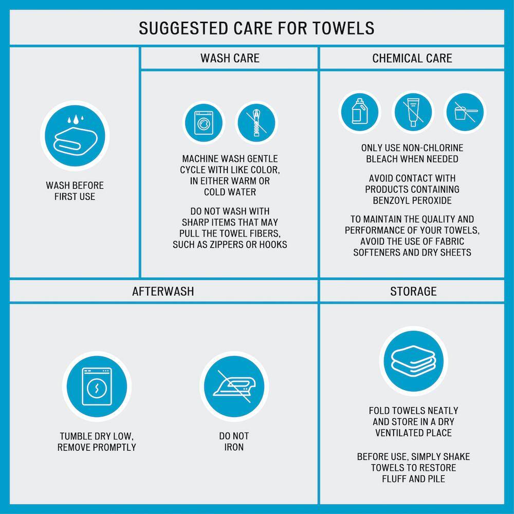 Oversized Soft Plush Gray Cotton Hand Towel Set