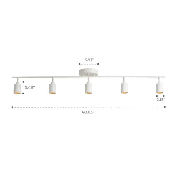 Vidalite Shura 5-Light White Integrated LED Track Light with