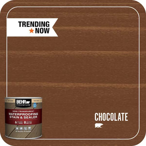 BEHR PREMIUM 8 oz. #ST-129 Chocolate Semi-Transparent Waterproofing Exterior Wood Stain and Sealer Sample
