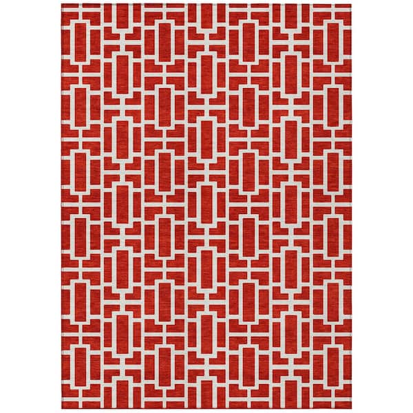 Addison Rugs Chantille Machine Washable Indoor/Outdoor Abstract ACN916 Red 9 ft. x 12 ft. Area Rug