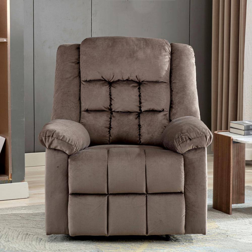 Magic Home Classic Manual Recliner Sofa Chair with Soft Headrest and Browm CS-W30826035 - Home Depot