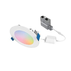 HLB 4 in. Color and Tunable White Slim Canless Smart Wi-Fi LED Recessed Downlight with WiZ Pro