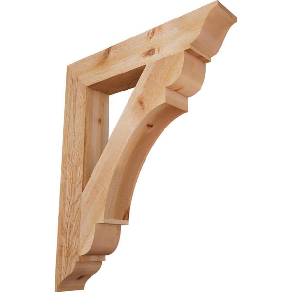 Ekena Millwork 6 in. x 42 in. x 34 in. Western Red Cedar Olympic Traditional Rough Sawn Bracket