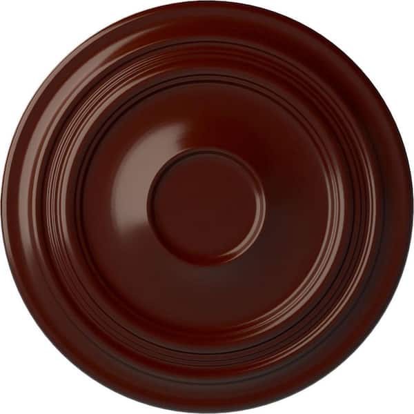 Ekena Millwork 1-1/2" x 24-3/8" x 24-3/8" Polyurethane Traditional Ceiling Medallion, Brushed Mahogany