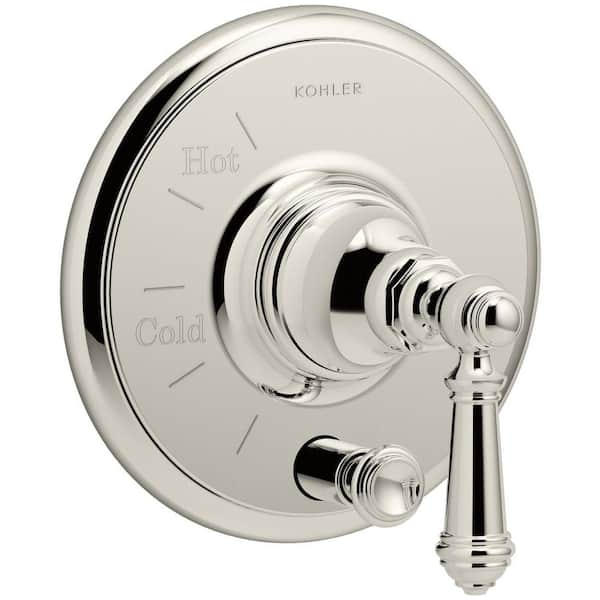 KOHLER Artifacts Lever 1-Handle Rite-Temp Pressure Balancing Valve Trim Kit in Vibrant Polished Nickel (Valve Not Included)