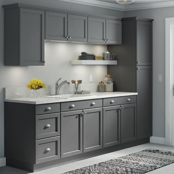 Hampton Bay 15 in. W x 24 in. D x 34.5 in. H Assembled Base Kitchen Cabinet  in Unfinished with Recessed Panel KB15-UF - The Home Depot