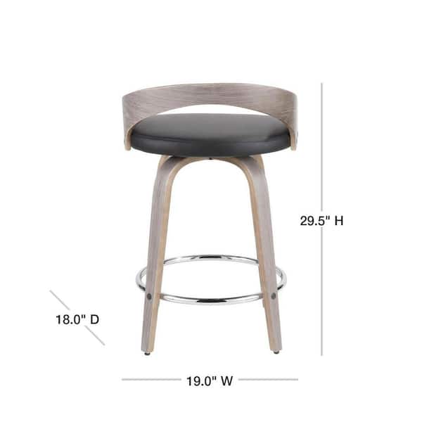 Lumisource Grotto 24 In Light Grey And, Grotto Counter Stools With Swivels