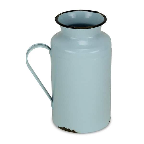 HomeRoots Metal Blue and Black Decorative Water Jug