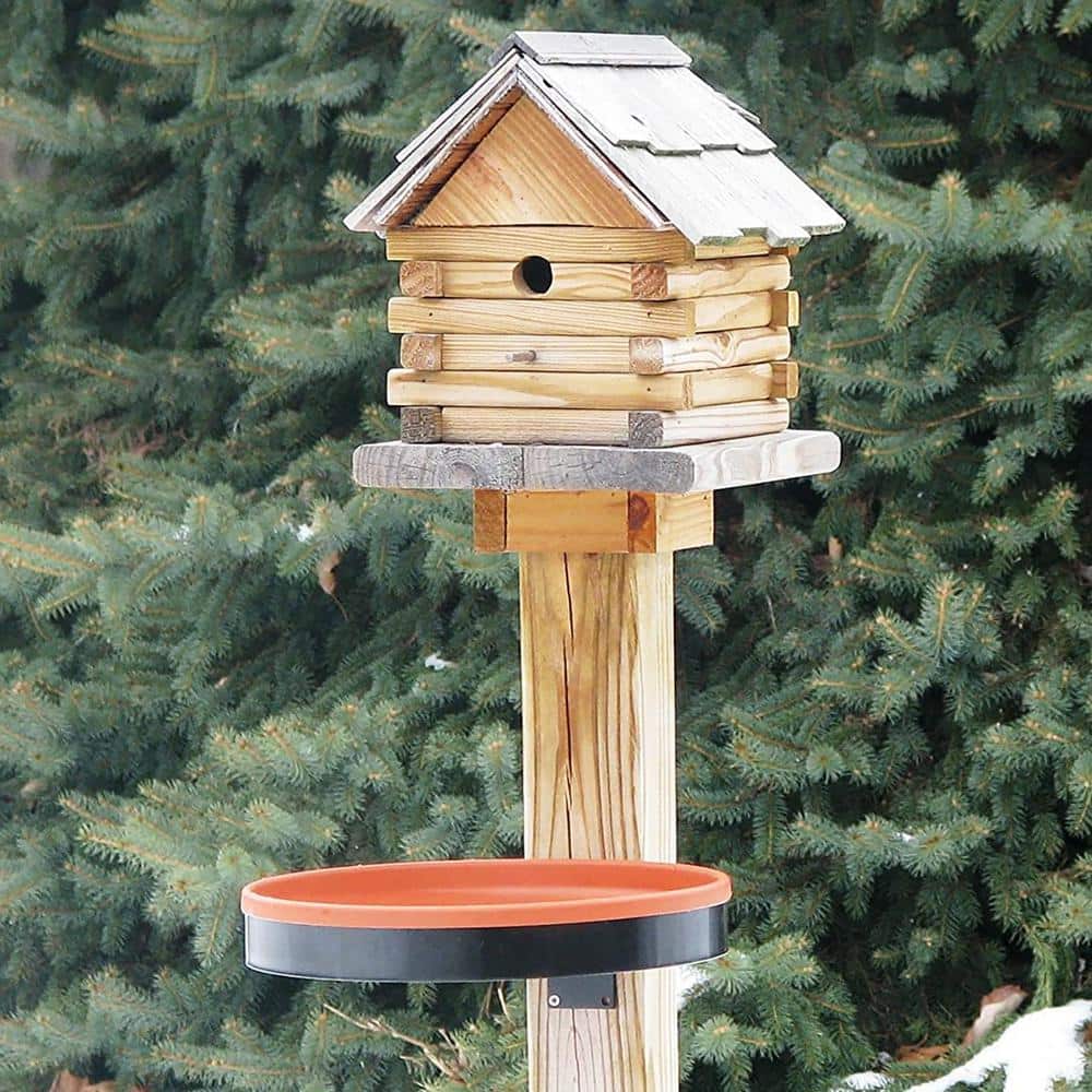 Terracotta Plastic Heated Birdbath with Multiple Mounting Options