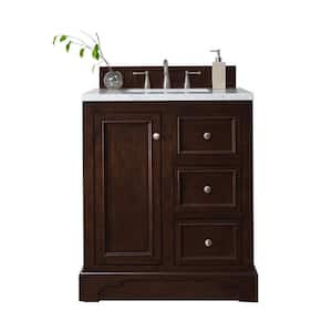 De Soto 31.3 in. W x 23.5 in.D x 36.3 in. H Single Bath Vanity in Burnished Mahogany with Top in Eternal Jasmine Pearl