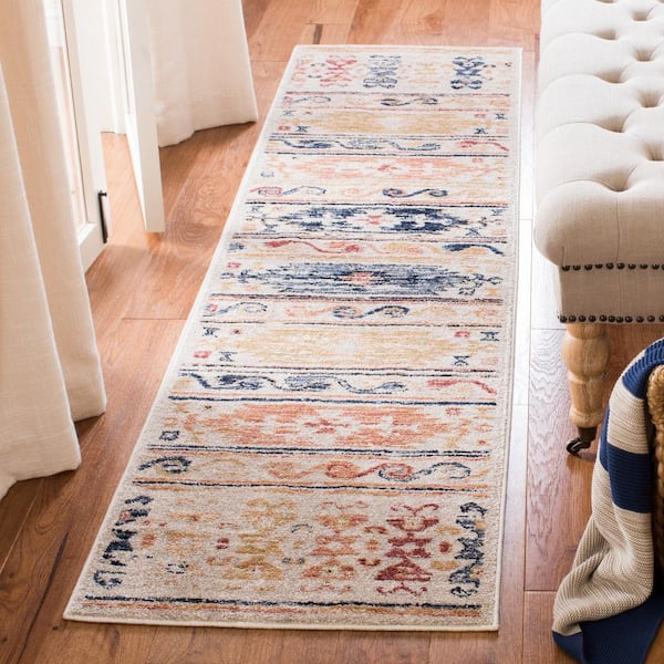 Charleston Ivory/Rust 2 ft. x 5 ft. Geometric Area Rug