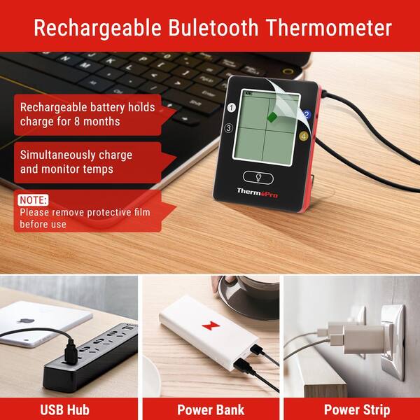 Tempwise INT-2BW Wireless BBQ Meat Thermometer – 5G WiFi, Dual Probe, 25H Battery, LCD Backlit