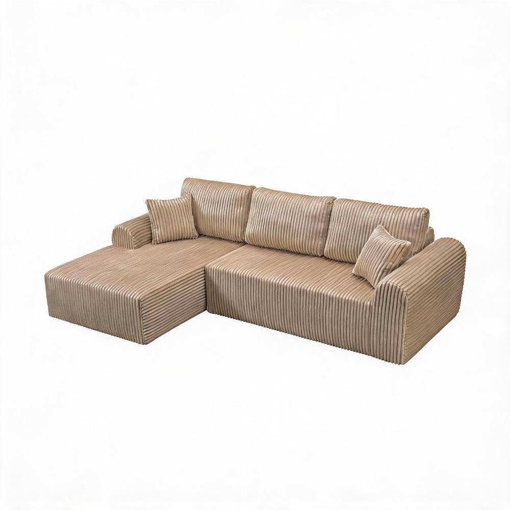 Cloud 109 in. Modular Sectional Sofa with L-Shape Chaise Camel Foam+Spring No Assembly Required