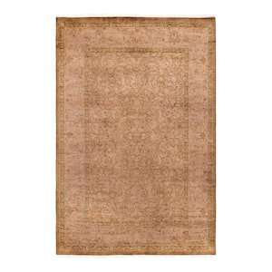 Gold 4 ft. 2 in. x 6 ft. 1 in. Fine Vibrance One-of-a-Kind Hand-Knotted Area Rug