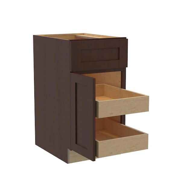 Newport 18 in. W x 24 in. D x 34.5 in. H Assembled Plywood Base Kitchen Cabinet in Manganite with 2ROT Soft Close LH