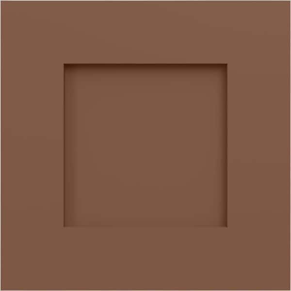 12 in. W x 12 in. H True Fit PVC Flat Panel Shutters Sample, Burnt Toffee