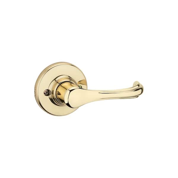 Kwikset Dorian Polished Brass Dummy Door Lever With Microban Antimicrobial Technology 488dnl 3 4350