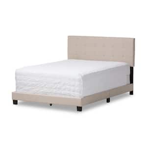 Brookfield Contemporary Beige Fabric Upholstered Queen Size Bed