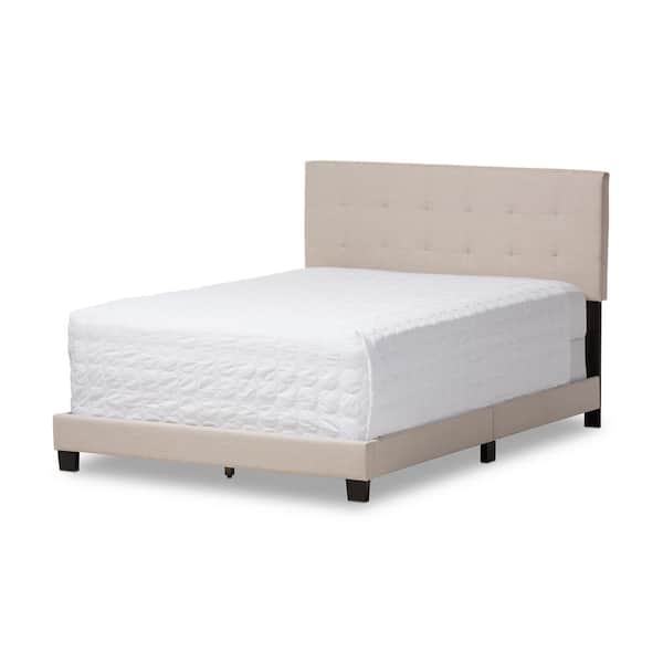 Baxton Studio Brookfield Contemporary Beige Fabric Upholstered Queen Size Bed