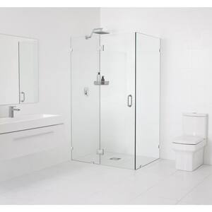 52 in. W x 46 in. D x 78 in. H Pivot Frameless Corner Shower Enclosure in Polished Chrome Finish with Clear Glass