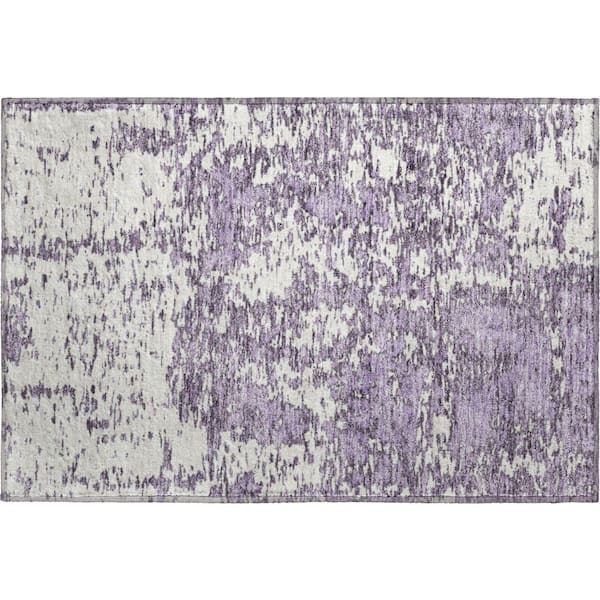 Addison Rugs Mayfield Premium Machine Washable Abstract AMF946 Lavender 2 ft. x 3 ft. Area Rug