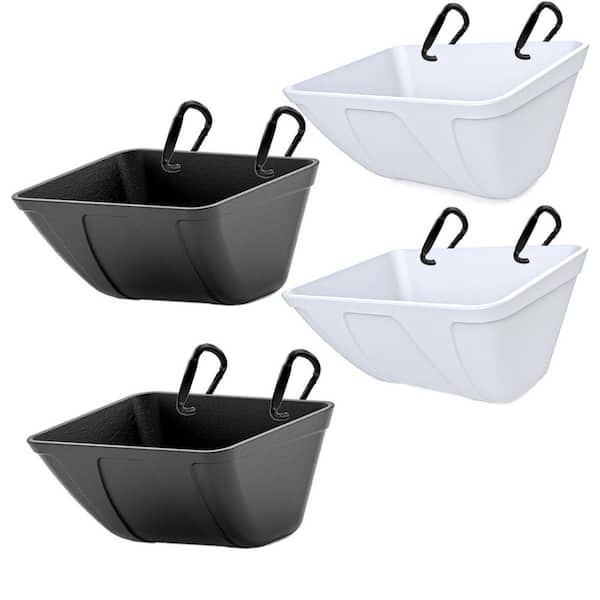 Hanging Chicken Feeder Trough for Goat Sheep Deer Poultry Duck Fence Feeder Livestock Feeding Container, 4 Pack