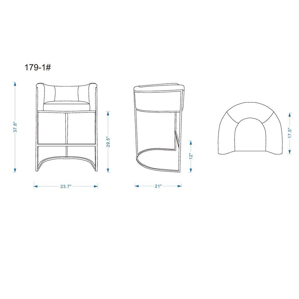 Cosmopolitan Pebble and Black Metal Midcentury Barstool, Set of 2