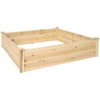 Outdoor Square Wood Raised Garden Bed - 48 in. Square