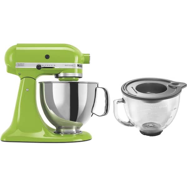 KitchenAid Artisan 5 Qt. 10-Speed Green Apple Stand Mixer with Flat Beater, 6-Wire Whip and Dough Hook Attachments