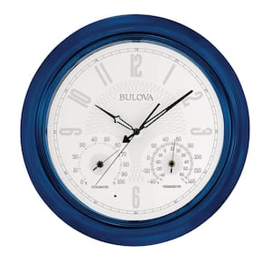 18 in. H x 18 in. W Royal Blue Indoor Outdoor Round Wall Clock with 5-Hour Timer
