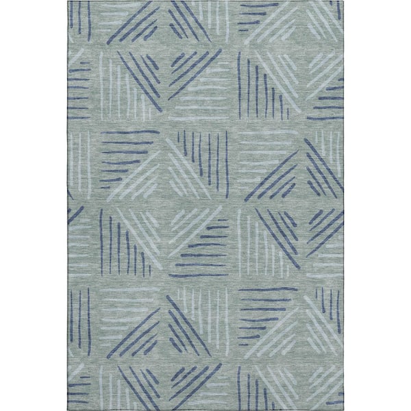 Mayfield Premium Machine Washable Abstract AMF2413 Spa 9 ft. x 12 ft. Area Rug