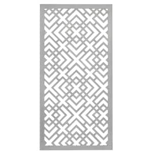 24 in. x  48 in. Wood Gray Carved Geometric Wall Decor