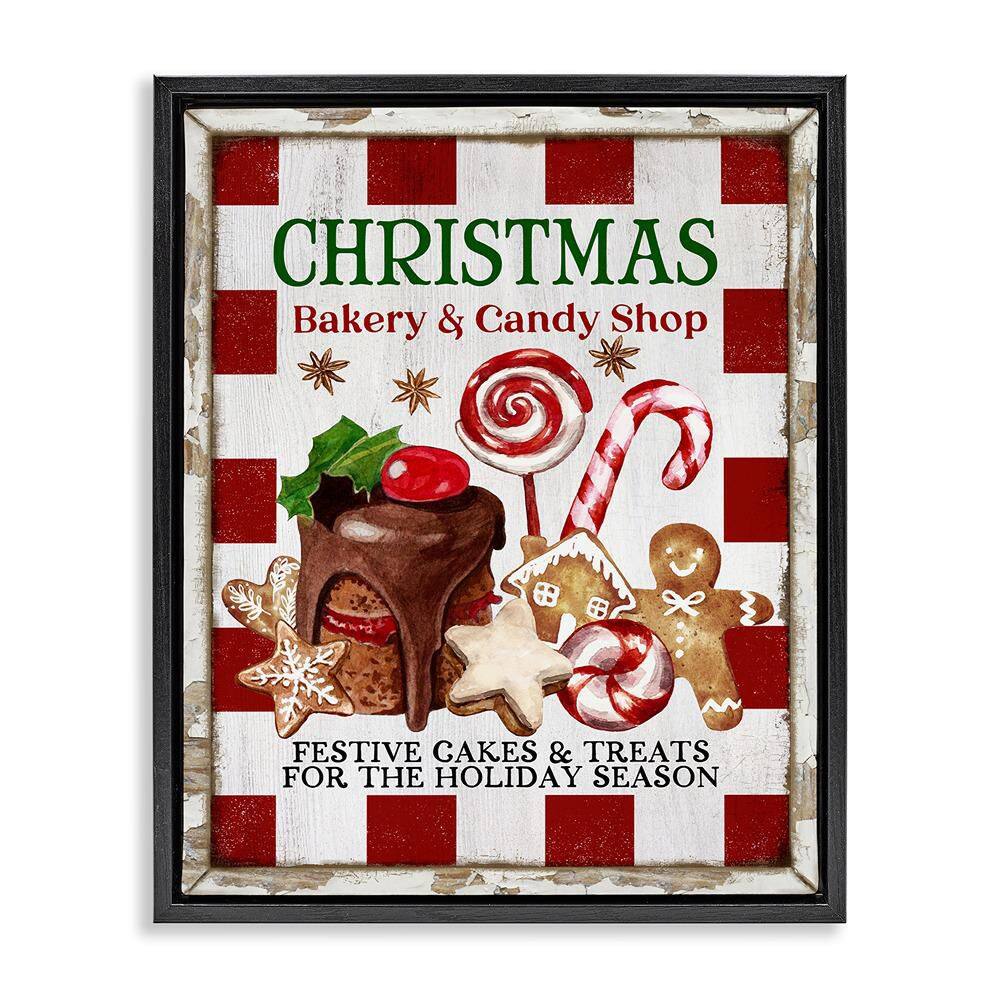 Christmas Bakery & Candy by Creatif Belle 1 Piece Black Floater Frame Graphic Typography Art Print 31 in. x 25 in. price history on PriceWatchPro